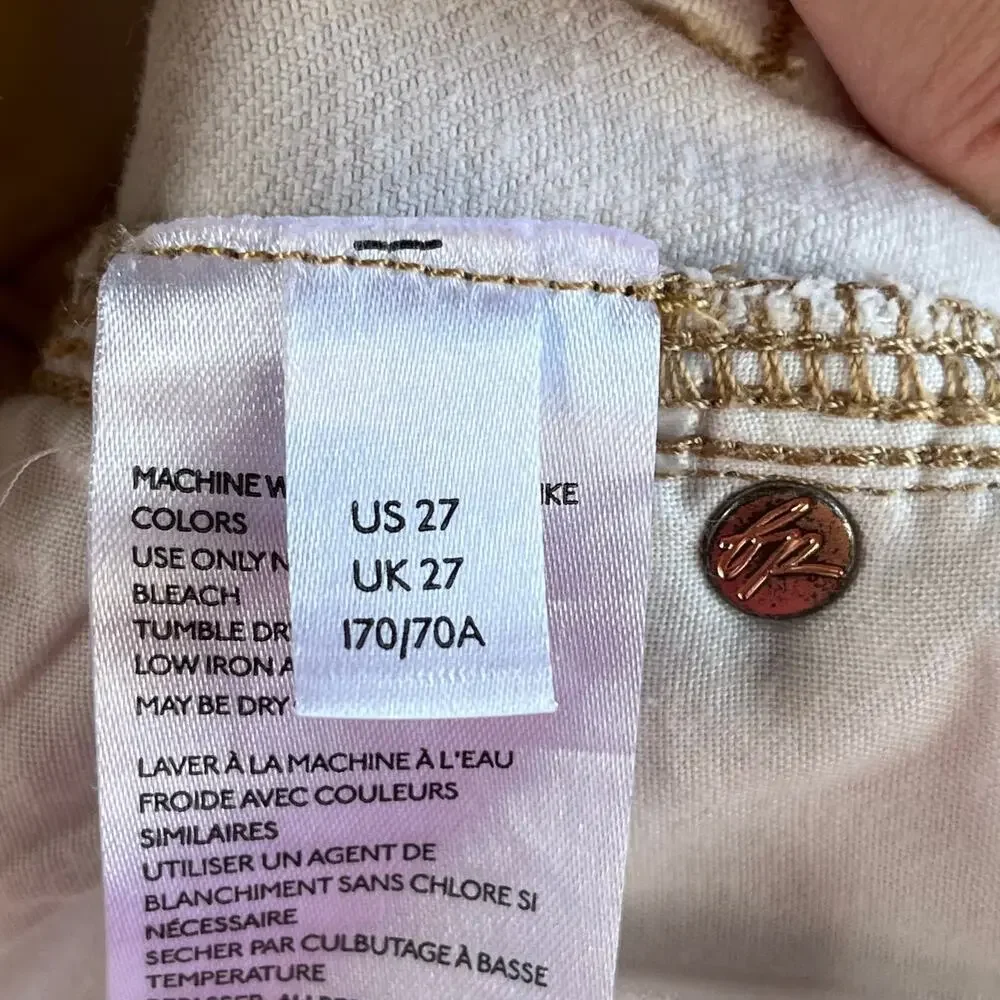 Free People Women's High Rise Skinny Jeans Ivory Size 27